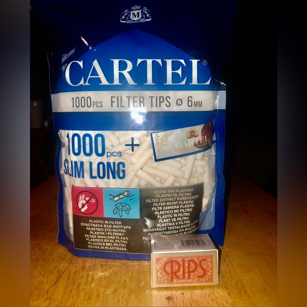 Cartel Slim Cotton Filter Tips 6mm x 22mm – 1000+ Plant-Based Filters Open Box